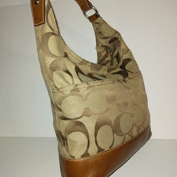 ☆Like New☆Gorgeous COACH Signature North South Convertible Pieced Leather Duffle - Picture 15 of 16